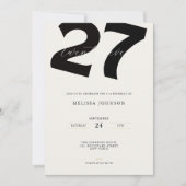 Minimal 27th Birthday Invitation - Bold Typo (Devant)