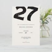 Minimal 27th Birthday Invitation - Bold Typo (Debout devant)