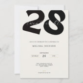 Minimal 28th Birthday Invitation - Bold Typo (Devant)