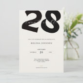 Minimal 28th Birthday Invitation - Bold Typo (Debout devant)