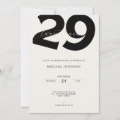 Minimal 29th Birthday Invitation - Bold Typo (Devant)