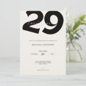 Minimal 29th Birthday Invitation - Bold Typo (Debout devant)