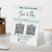 *~* MINIMAL - 2 QR-BETALING - tabletoptabel Tent Reclamebord Met Voetstuk (Insitu)