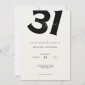 Minimal 31st Birthday Invitation - Bold Typo (Devant)