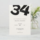 Minimal 34th Birthday Invitation - Bold Typo (Debout devant)