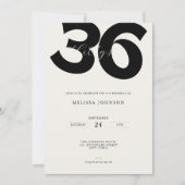 Minimal 36th Birthday Invitation - Bold Typo (Devant)