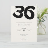 Minimal 36th Birthday Invitation - Bold Typo (Debout devant)