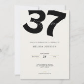 Minimal 37th Birthday Invitation - Bold Typo (Devant)