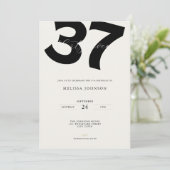 Minimal 37th Birthday Invitation - Bold Typo (Debout devant)