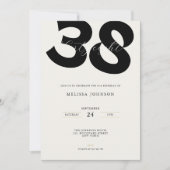 Minimal 38th Birthday Invitation - Bold Typo (Devant)