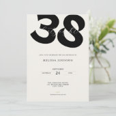 Minimal 38th Birthday Invitation - Bold Typo (Debout devant)