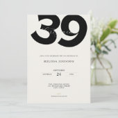 Minimal 39th Birthday Invitation - Bold Typo (Debout devant)