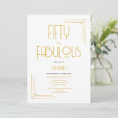 Minimal 50 and Fabulous 50th Birthday Invitation (Debout devant)