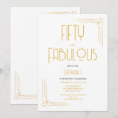 Minimal 50 and Fabulous 50th Birthday Invitation (Devant / Derrière)