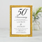 Minimal 50th Wedding Anniversary Invitation (Debout devant)
