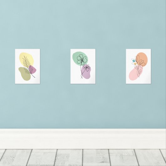 Minimal Abstract Botanical Line Art Prints (Parquet)
