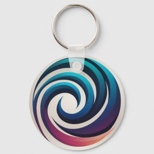 Minimal Abstract Color Spiral Circle Design Sleutelhanger (Voorkant)