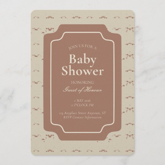 Minimal Abstract Geometric Gender Neutral Beige Kaart (Voorkant)