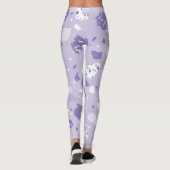 Minimal abstract purple pattern leggings (Achterkant)