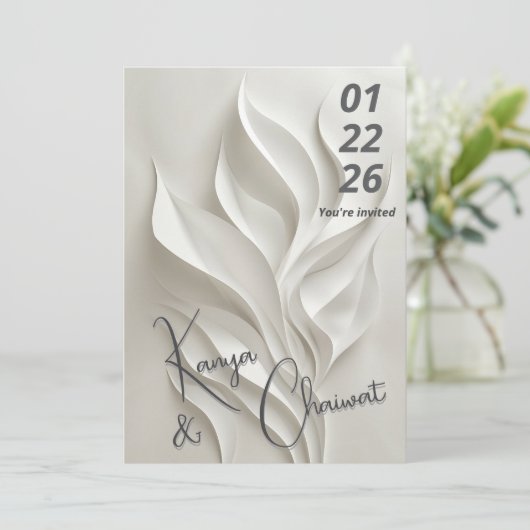Minimal Abstract Wedding Invitation  (Debout devant)