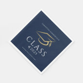 Minimal Afstuderen 2025 Navy Blue Party Paper Servet (Hoek)