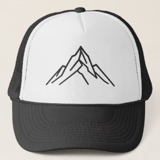 Minimal Alpine Mountain Line Art Hat Trucker Pet