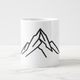 Minimal Alpine Mountain Line Art Mug Extra Grote Beker