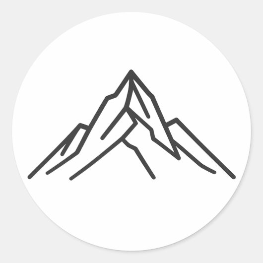 Minimal Alpine Mountain Line Art Sticker (Voorkant)