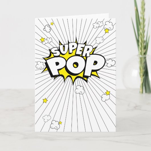 Minimal, amusant, SUPER POP! Carte bleue Pun Popco (Devant)