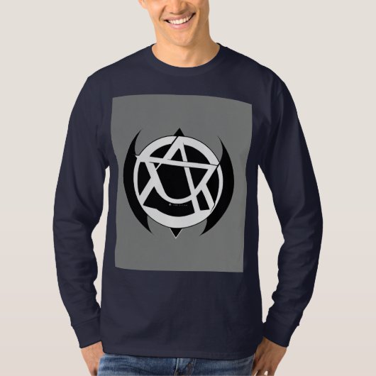 Minimal Anarchy Symbol – Black & White Circle-A Lo T-shirt (Voorkant)