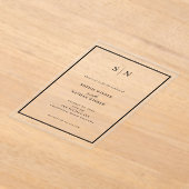 Minimal and Chic | Black and White Wedding Acryl Uitnodigingen (Laagn)