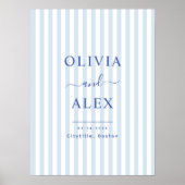 Minimal and Chic Blue French Personalized Wedding Poster (Voorkant)