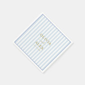 Minimal and Chic Blue French Personalized Wedding  Servet (Hoek)