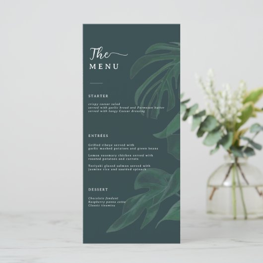 Minimal and Chic Green Wedding Menu (Staand voorkant)