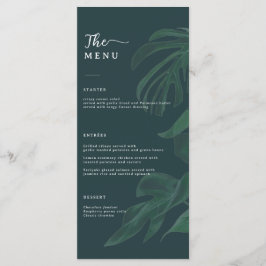 Minimal and Chic Green Wedding Menu