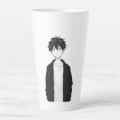 Minimal Anime Boy Latte Mug (Devant)