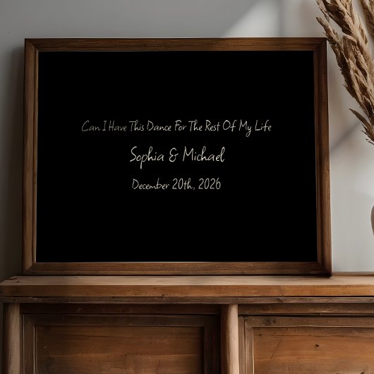 Minimal Anniversary Gift Custom Wedding Name Print