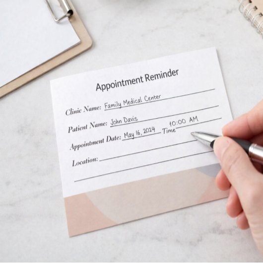Minimal Appointment Reminder Card Clean Design Afsprakenkaartje