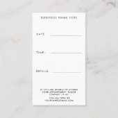 Minimal Appointment Reminder Script Bedrijfsnaam Afsprakenkaartje (Achterkant)