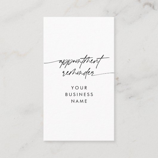 Minimal Appointment Reminder Script Bedrijfsnaam Afsprakenkaartje (Voorkant)