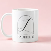Minimal Arch Black Script Initial L Name Monogram Koffiemok