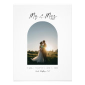 Minimal Arch Photo Custom Mr and Mrs Poster (Devant)