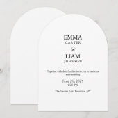 Minimal Arch Wedding Invitation Editable Elegant (Devant / Derrière)
