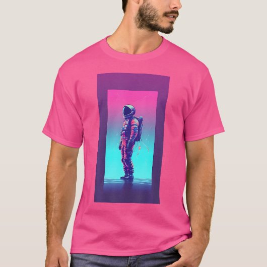 Minimal Astronaut Kunst Ruimte Man Esthetisch T-shirt (Voorkant)