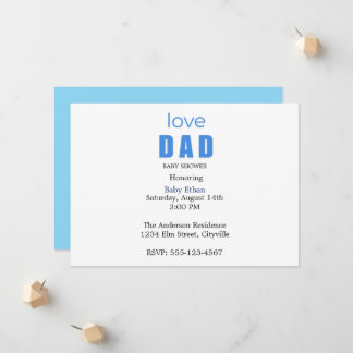 Minimal Baby boy Shower Invitation