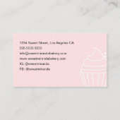Minimal Bakery Pink Modern Script Cupcake Visitekaartje (Achterkant)