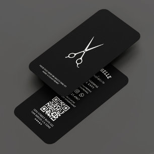 Minimal Barber Barbershop Schaar Zwart Visitekaartje
