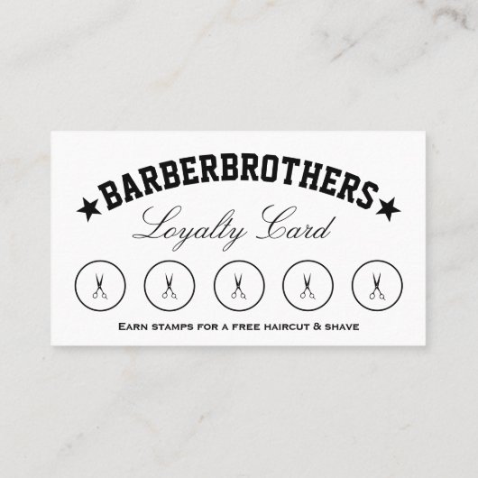 Minimal Barber White Barbershop Loyaliteitsschaar Visitekaartje (Achterkant)
