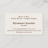 Minimal Bean to Bar Chocolate Maker Visitekaartje (Achterkant)