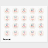Minimal Bedankt Seashell Verjaardag Bedankt Ronde Sticker (Vel)